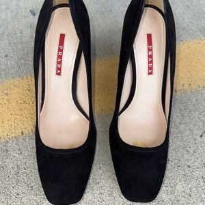 Prada Women's Black Suede Heels